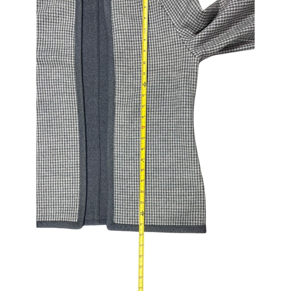 Vintage Bleyle Wool Jacket Gray Houndstooth Open Front Blazer Made in Germany Sz - Picture 6 of 11